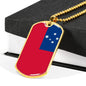 Samoa Flag Necklace Samoa Pendant Stainless Steel or 18k Gold Dog Tag 24" - Express Your Love Gifts