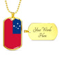Samoa Flag Necklace Samoa Pendant Stainless Steel or 18k Gold Dog Tag 24" - Express Your Love Gifts