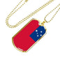 Samoa Flag Necklace Samoa Pendant Stainless Steel or 18k Gold Dog Tag 24" - Express Your Love Gifts