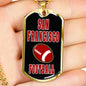 San Francisco Fan Football Necklace Dog Tag Stainless Steel or 18k Gold 24" Chain - Express Your Love Gifts