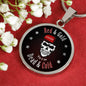 San Francisco Fan Red & Gold Till I'm Dead & Cold Circle Necklace - Express Your Love Gifts
