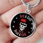 San Francisco Fan Red & Gold Till I'm Dead & Cold Circle Necklace - Express Your Love Gifts
