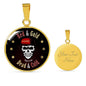 San Francisco Fan Red & Gold Till I'm Dead & Cold Circle Necklace - Express Your Love Gifts