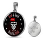 San Francisco Fan Red & Gold Till I'm Dead & Cold Circle Necklace - Express Your Love Gifts
