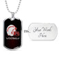 San Francisco Football Fan Dog Tag Stainless Steel or 18k Gold 24" Chain - Express Your Love Gifts