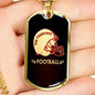 San Francisco Football Fan Dog Tag Stainless Steel or 18k Gold 24" Chain - Express Your Love Gifts