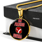 San Francisco Football Fan Necklace Circle Pendant Stainless Steel or 18k Gold 18-22" - Express Your Love Gifts