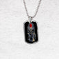 Santa Muerte Blood Moon Dog Tag Stainless Steel or 18k Gold 24" Chain - Express Your Love Gifts