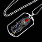 Santa Muerte Blood Moon Dog Tag Stainless Steel or 18k Gold 24" Chain - Express Your Love Gifts