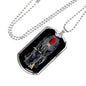 Santa Muerte Blood Moon Dog Tag Stainless Steel or 18k Gold 24" Chain - Express Your Love Gifts