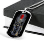 Santa Muerte Blood Moon Dog Tag Stainless Steel or 18k Gold 24" Chain - Express Your Love Gifts