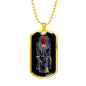 Santa Muerte Blood Moon Dog Tag Stainless Steel or 18k Gold 24" Chain - Express Your Love Gifts