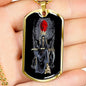 Santa Muerte Blood Moon Dog Tag Stainless Steel or 18k Gold 24" Chain - Express Your Love Gifts