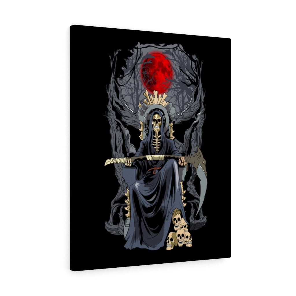 Santa Muerte Grim Reaper Stretched Canvas Wall Art - Express Your Love Gifts