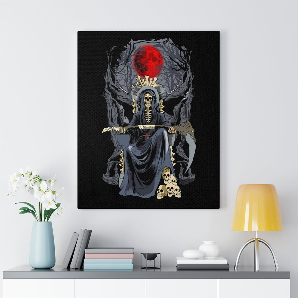 Santa Muerte Grim Reaper Stretched Canvas Wall Art - Express Your Love Gifts