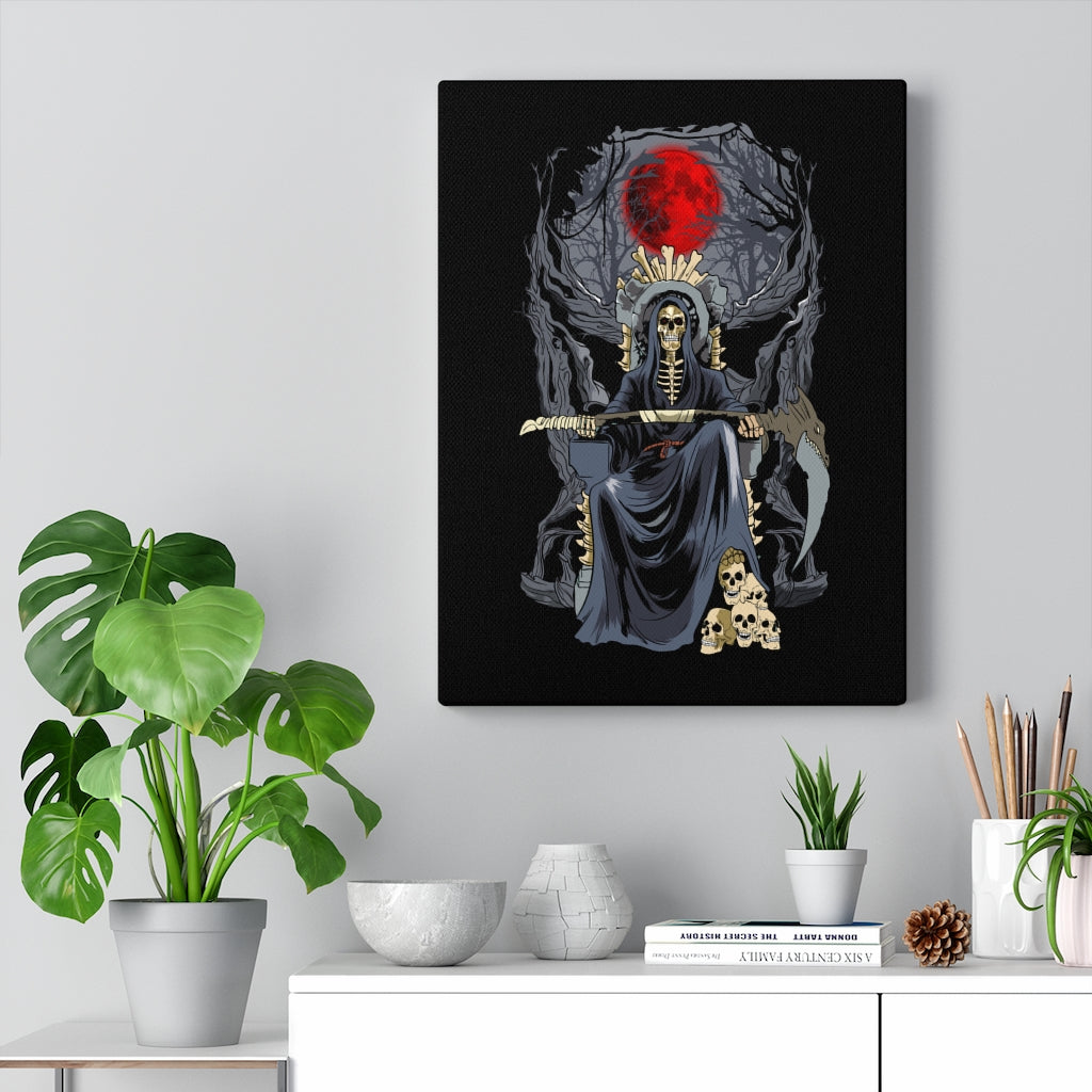 Santa Muerte Grim Reaper Stretched Canvas Wall Art - Express Your Love Gifts