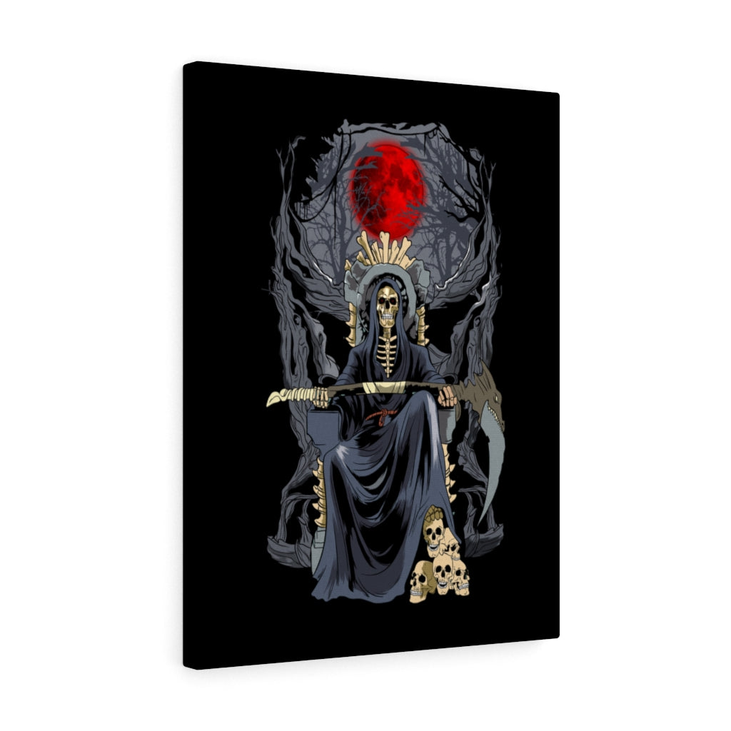 Santa Muerte Grim Reaper Stretched Canvas Wall Art - Express Your Love Gifts