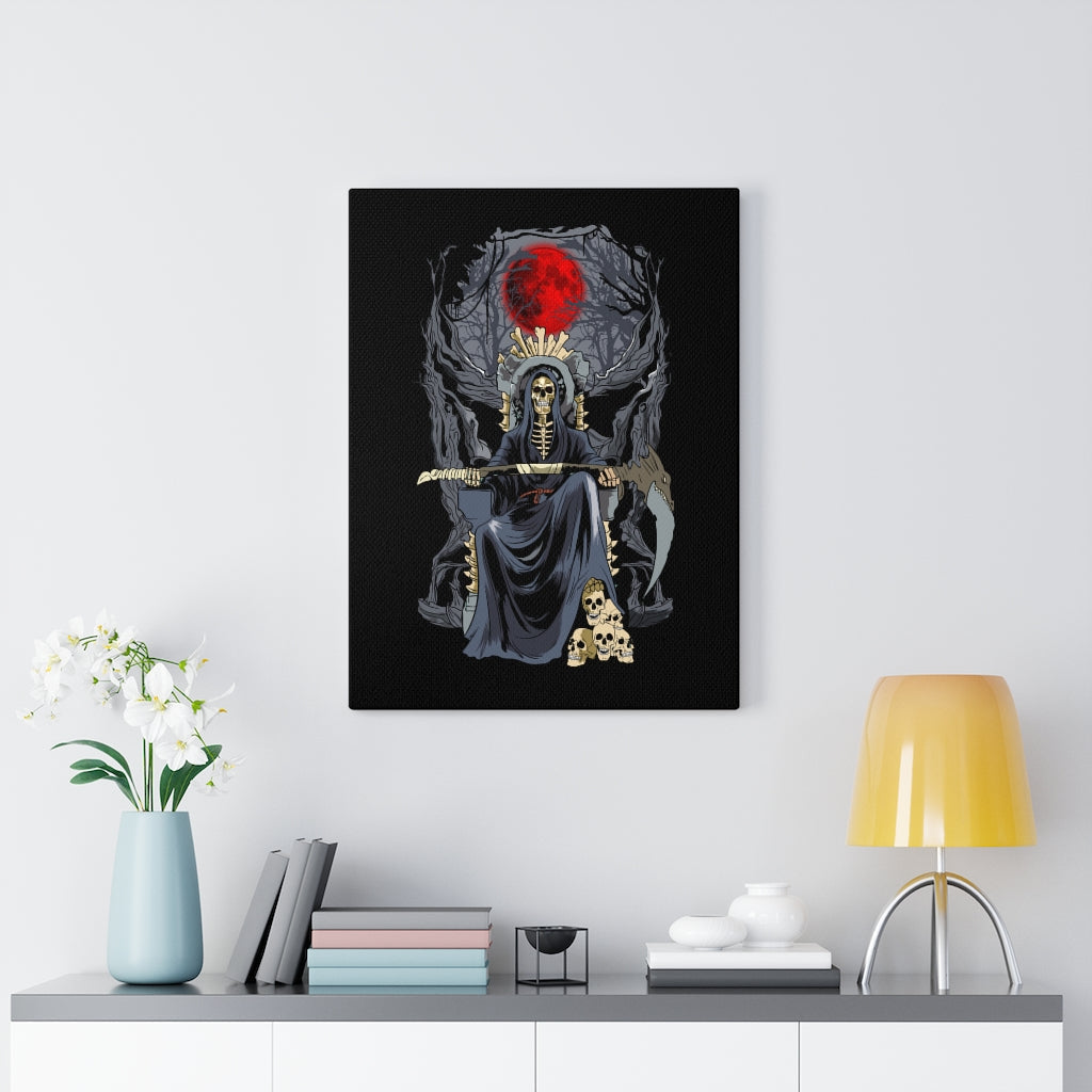 Santa Muerte Grim Reaper Stretched Canvas Wall Art - Express Your Love Gifts