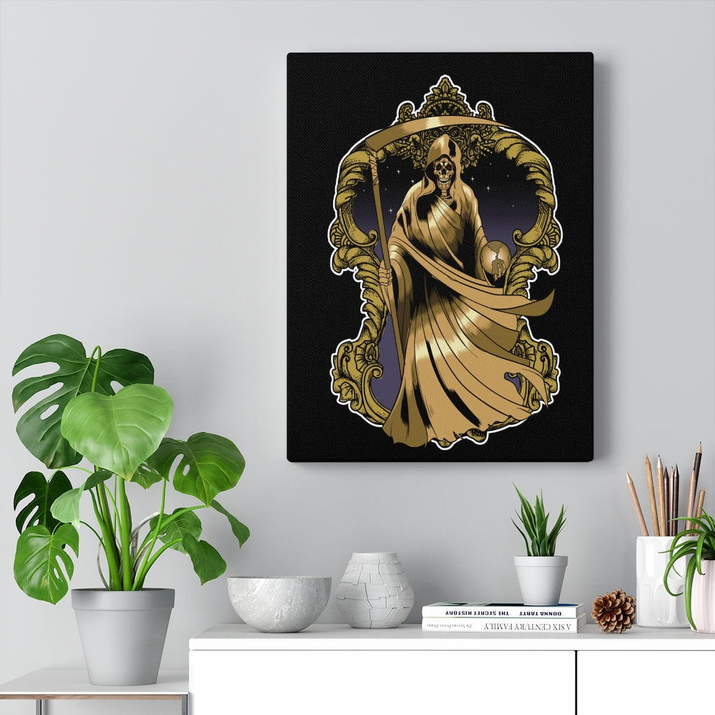 Santa Muerte in Gold Robe Inspirational Wall Decor for Home Office Gym Inspiring Success Quote Print Ready to Hang Religious Wall Art - Express Your Love Gifts