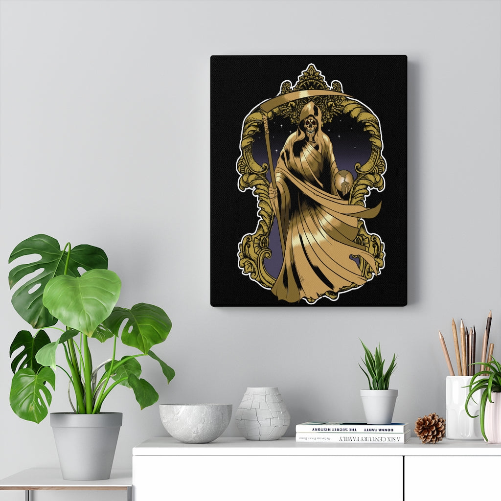 Santa Muerte in Gold Robe Inspirational Wall Decor for Home Office Gym Inspiring Success Quote Print Ready to Hang Religious Wall Art - Express Your Love Gifts