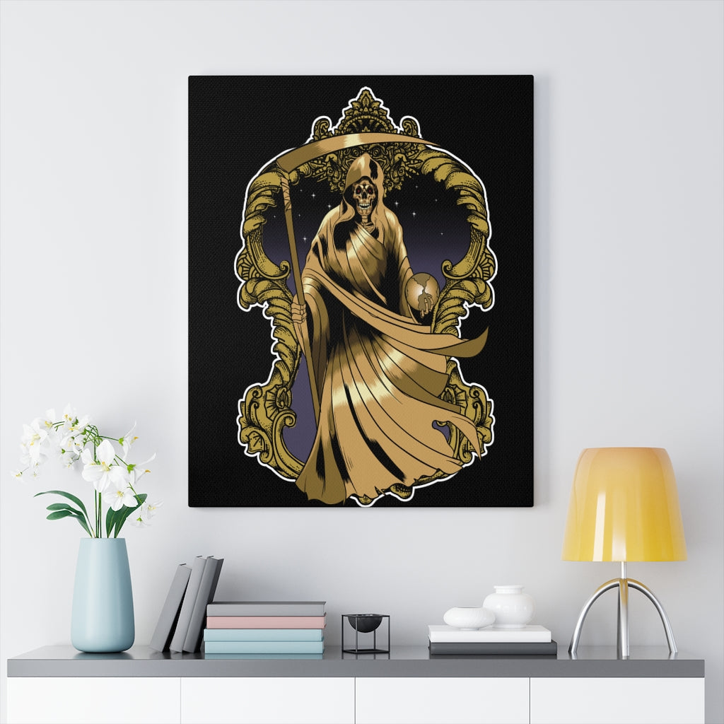 Santa Muerte in Gold Robe Inspirational Wall Decor for Home Office Gym Inspiring Success Quote Print Ready to Hang Religious Wall Art - Express Your Love Gifts