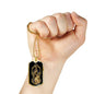 Santa Muerte Necklace St Death Gold Robe Dog Tag Stainless Steel or 18k Gold 24" Chain - Express Your Love Gifts