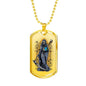 Santa Muerte Saint Of Holy Death Necklace Dog Tag Stainless Steel or 18k Gold 24" Chain - Express Your Love Gifts