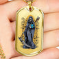 Santa Muerte Saint Of Holy Death Necklace Dog Tag Stainless Steel or 18k Gold 24" Chain - Express Your Love Gifts