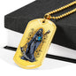 Santa Muerte Saint Of Holy Death Necklace Dog Tag Stainless Steel or 18k Gold 24" Chain - Express Your Love Gifts