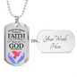 Saved By God'S Grace Necklace Stainless Steel or 18k Gold Dog Tag 24" Chain-Express Your Love Gifts