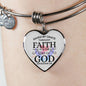 Saved by Grace Christian Bracelet Grace & Faith Stainless Steel or 18k Gold Heart Bangle - Express Your Love Gifts