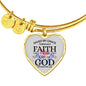 Saved by Grace Christian Bracelet Grace & Faith Stainless Steel or 18k Gold Heart Bangle - Express Your Love Gifts