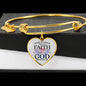 Saved by Grace Christian Bracelet Grace & Faith Stainless Steel or 18k Gold Heart Bangle - Express Your Love Gifts