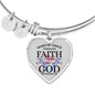 Saved by Grace Christian Bracelet Grace & Faith Stainless Steel or 18k Gold Heart Bangle - Express Your Love Gifts