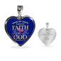 Saved By Grace Ephesians 2:8 Necklace Stainless Steel or 18k Gold Heart Pendant 18-22" - Express Your Love Gifts