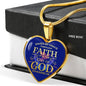 Saved By Grace Ephesians 2:8 Necklace Stainless Steel or 18k Gold Heart Pendant 18-22" - Express Your Love Gifts