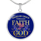Saved By Grace Ephesians 2:8 Circle Necklace Stainless Steel or 18k Gold 18-22" - Express Your Love Gifts