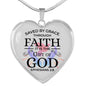 Saved by Grace Ephesians 2:8 Necklace Stainless Steel or 18k Gold Heart Pendant 18-22" - Express Your Love Gifts