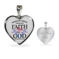 Saved by Grace Ephesians 2:8 Necklace Stainless Steel or 18k Gold Heart Pendant 18-22" - Express Your Love Gifts