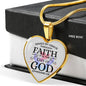 Saved by Grace Ephesians 2:8 Necklace Stainless Steel or 18k Gold Heart Pendant 18-22" - Express Your Love Gifts
