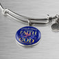 Saved By Grace Ephesians 2:8 Stainless Steel or 18k Gold Circle Bangle Bracelet - Express Your Love Gifts