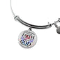 Saved by Grace Stainless Steel or 18k Gold Circle Bangle Bracelet - Express Your Love Gifts