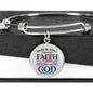 Saved by Grace Stainless Steel or 18k Gold Circle Bangle Bracelet - Express Your Love Gifts