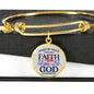 Saved by Grace Stainless Steel or 18k Gold Circle Bangle Bracelet - Express Your Love Gifts