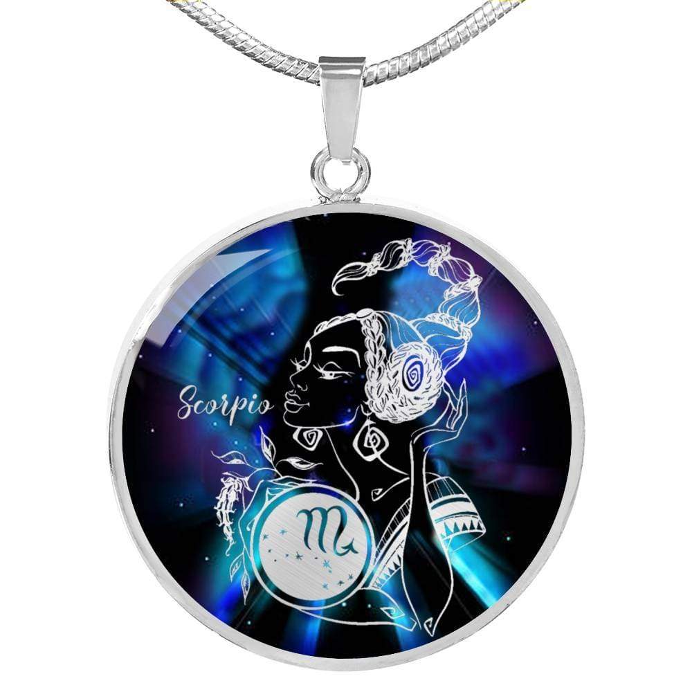 Scorpio Constellation Horoscope Zodiac Circle Necklace Stainless Steel or 18k Gold 18-22" - Express Your Love Gifts