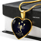 Scorpio Zodiac Sign Necklace 18k Gold Heart Stainless Steel 18-22"-Express Your Love Gifts