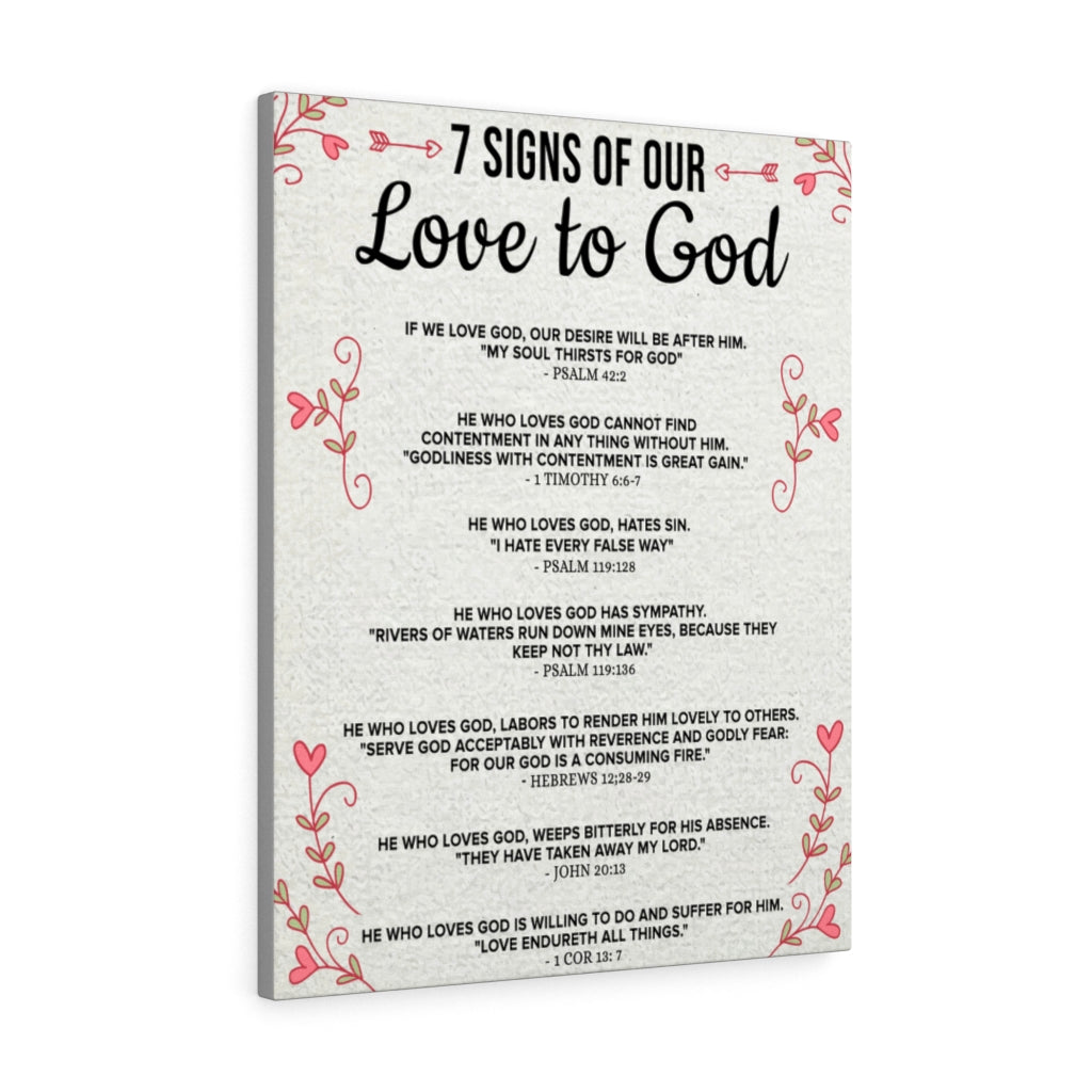 Scripture Walls 7 Signs of our Love to God 1 Corinthians 13:7 Bible Verse Canvas Christian Wall Art Ready to Hang - Express Your Love Gifts