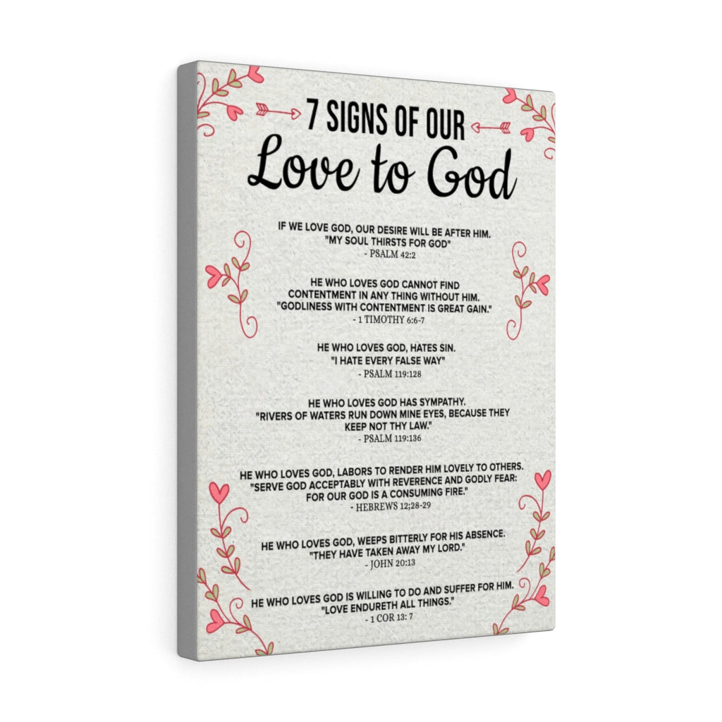 Scripture Walls 7 Signs of our Love to God 1 Corinthians 13:7 Bible Verse Canvas Christian Wall Art Ready to Hang - Express Your Love Gifts