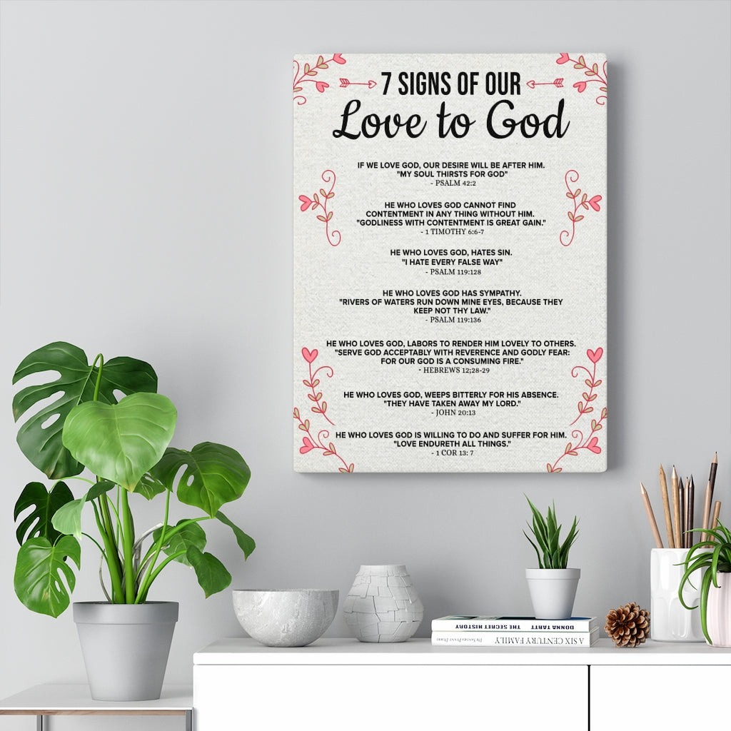 Scripture Walls 7 Signs of our Love to God 1 Corinthians 13:7 Bible Verse Canvas Christian Wall Art Ready to Hang - Express Your Love Gifts