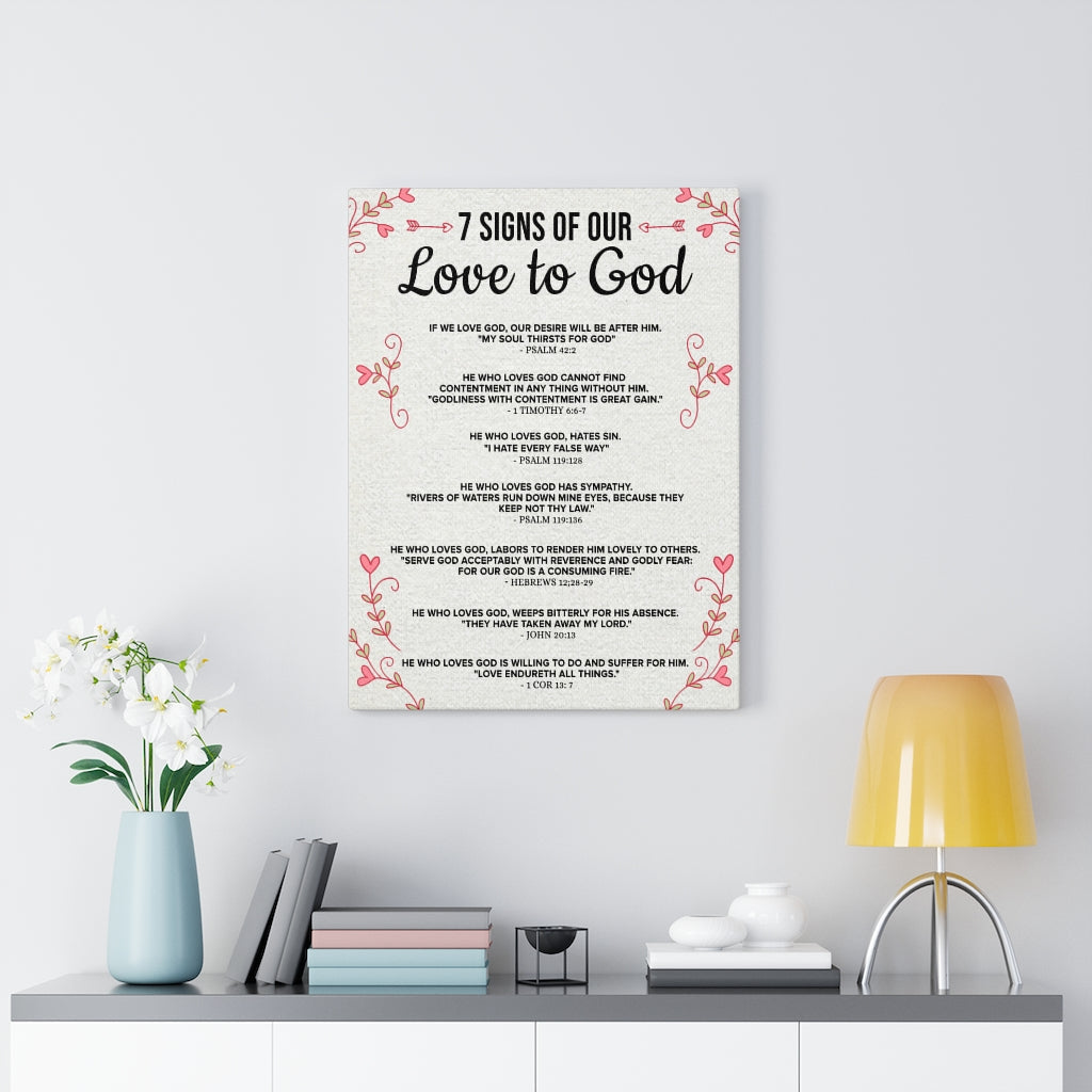 Scripture Walls 7 Signs of our Love to God 1 Corinthians 13:7 Bible Verse Canvas Christian Wall Art Ready to Hang - Express Your Love Gifts